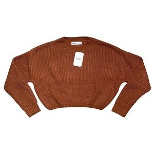 Elodie Rust Brown Long Sleeve Knit Pullover Sweater